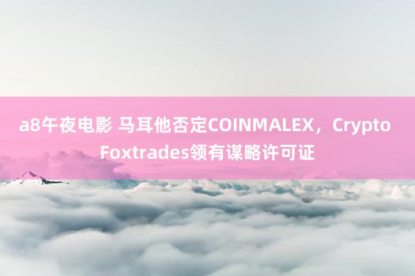 a8午夜电影 马耳他否定COINMALEX，Crypto Foxtrades领有谋略许可证