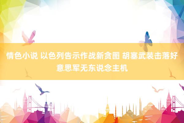 情色小说 以色列告示作战新贪图 胡塞武装击落好意思军无东说念主机