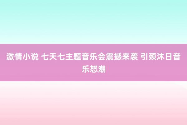 激情小说 七天七主题音乐会震撼来袭 引颈沐日音乐怒潮