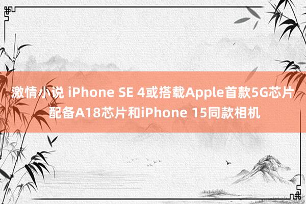 激情小说 iPhone SE 4或搭载Apple首款5G芯片 配备A18芯片和iPhone 15同款相机