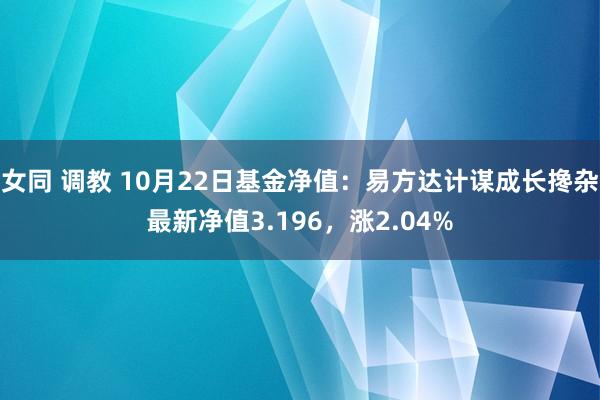 女同 调教 10月22日基金净值：易方达计谋成长搀杂最新净值3.196，涨2.04%