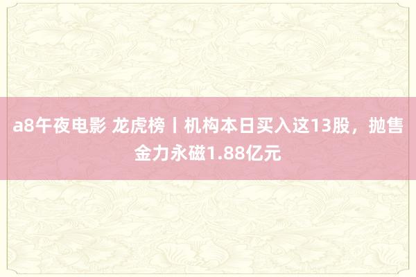 a8午夜电影 龙虎榜丨机构本日买入这13股，抛售金力永磁1.88亿元