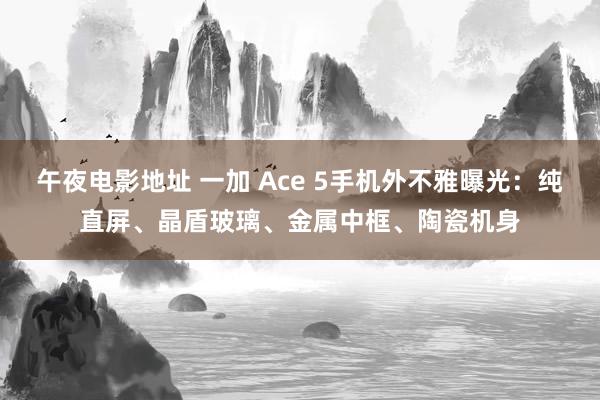 午夜电影地址 一加 Ace 5手机外不雅曝光：纯直屏、晶盾玻璃、金属中框、陶瓷机身