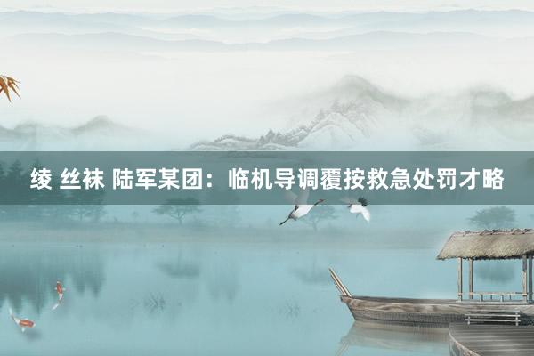 绫 丝袜 陆军某团：临机导调覆按救急处罚才略