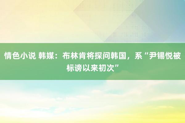 情色小说 韩媒：布林肯将探问韩国，系“尹锡悦被标谤以来初次”