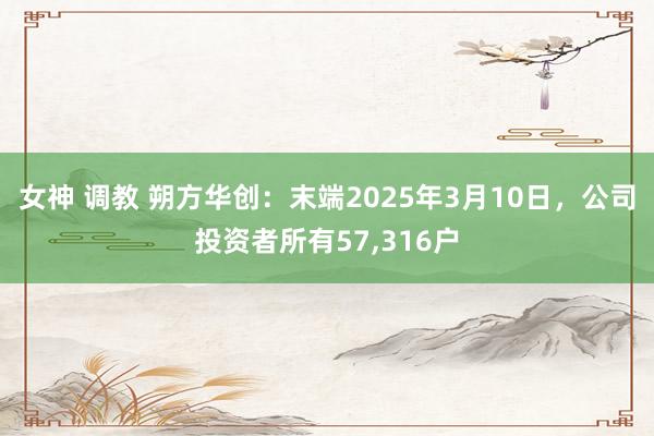 女神 调教 朔方华创：末端2025年3月10日，公司投资者所有57，316户